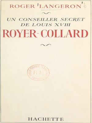 cover image of Un conseiller secret de Louis XVIII
